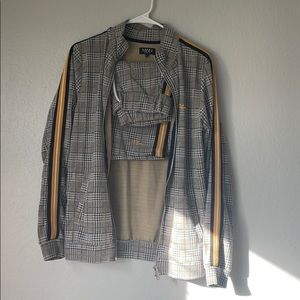 Plaid shirt set